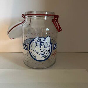 Vintage Pillsubry Doughboy Glass Canister